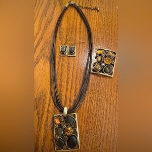 Park Lane Brown & Orange Jewelry Set